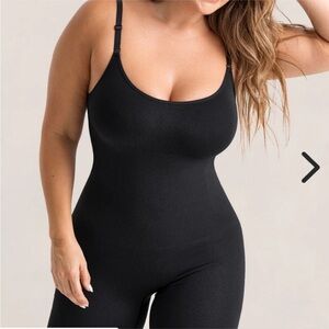 Shapermint Black Scoop Neck Mid-Thigh Bodysuit Women's Size XL Shapewear NEW
